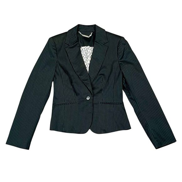 White House Black Market Pinstripe 1 Button Jacket Blazer 8 - Picture 1 of 7